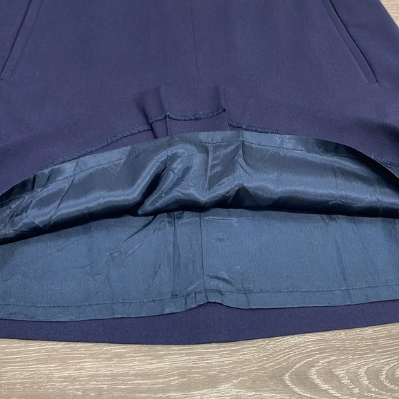 Loft Navy Center Pleat Lined Skirt 8 - Picture 8 of 11
